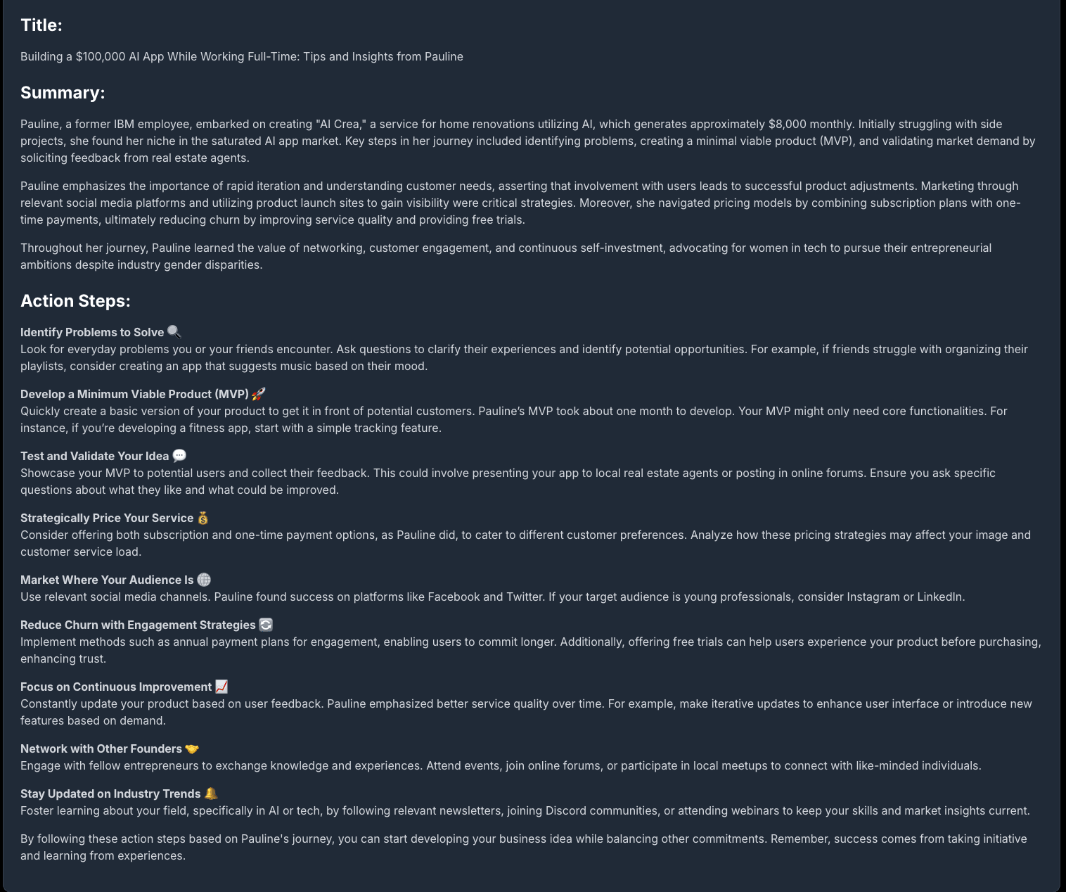 YouLearnNow Summary Example